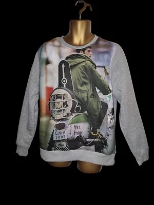Lambretta Mens Long Sleeve Printed Graphic Sweater Jumper Size XL Slim Fitting - Image 1 of 4