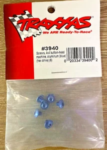Traxxas® TRA3940 Screws, 4x4 button-head machine, aluminum (blue) (hex drive) (6 - Picture 1 of 2