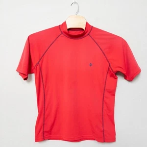 Coolibar Men's XL Swim Shirt Rash Guard Mockneck Short Sleeve UPF 50 Red - Picture 1 of 8
