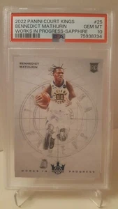 2022-23 Bennedict Mathurin RC Court Kings Works in Progress Sapphire /25 PSA 10 - Bild 1 von 2