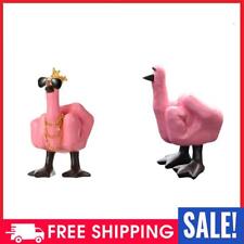 Mid-Finger Small Duck Sculpture Resin 7.5cm Creative Desktop Gift (Pink Crown)