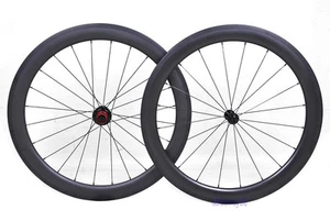 Set ruote bici da strada 50 mm Sapim copertoncino carbonio tubeless 700C UD cerchio opaco forma U - Foto 1 di 9