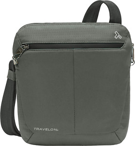Travelon Anti-Theft Active Small Crossbody Messenger Bag, Charcoal