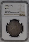 1815/2 NGC AU55 BUST HALF DOLLAR SILVER 50C
