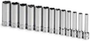 SK TOOLS 13 Piece 1/4" Drive 6 Point Deep Metric Chrome Socket Set - Picture 1 of 3