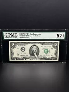 1976- 2 DOLLARS BILL STAR NOTE High Grade #67 PMG Nice Piece For Your Collection - Picture 1 of 2