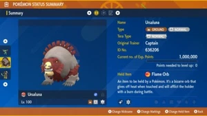 Pokemon Scharlachrot Violett glänzend 6IV Ursaluna Fast Trade - Flammenkugel - Solo Raid - Bild 1 von 4