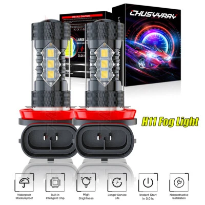 2X 3000K Amarillo H11/H8 LED Bombilla Antiniebla Lámpara 80W Para Ford Fusion 2011-2016 Foto 1 de 4