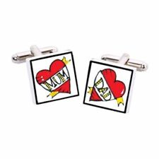Mum and Dad Cufflinks by Sonia Spencer, gift boxed. Hand painted, RRP £20!