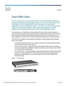 Cisco TelePresence SX80 Codec TTC6-12 CTS-SX80CODEC V01 Conferencing - Picture 1 of 16