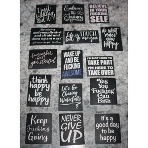 61 Pcs Inspirational Words Decorative Stickers For Laptops, Water Bottle… - Picture 1 of 3