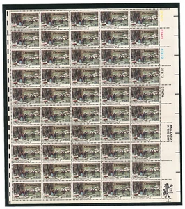 Scott #1702 Christmas Winter Pastime Sheet of 50 Stamps - MNH in mount UR - Picture 1 of 3
