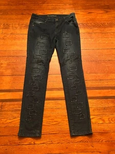 BAMBOO men’s Jeans patch like design. 34” waist 30” inseam missing labels - Picture 1 of 11