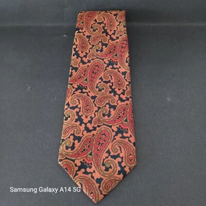 VINTAGE BEAU BRUMMELL MR. JOHN PAISLEY POLYESTER NECK TIE RETRO MCM - Picture 1 of 5