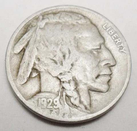 1929 S INDIAN HEAD "BUFFALO" NICKEL  *F - FINE*   *FREE SHIPPING* Cover