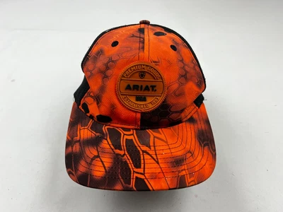 Boné Ariat Snapback Laranja Kryptek Caminhoneiro Ajustável Bordado Masculino Adulto - Imagem 1 de 4