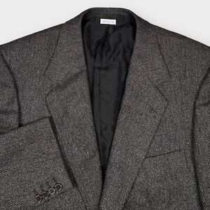 Brioni Neiman Marcus Men 40R Wool Cashmere Herringbone Tweed Blazer Jacket Italy