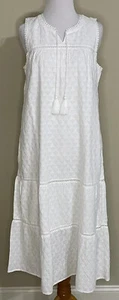 NWT Tommy Bahama size S white eyelet sleeveless A-line dress $168 - Picture 1 of 7