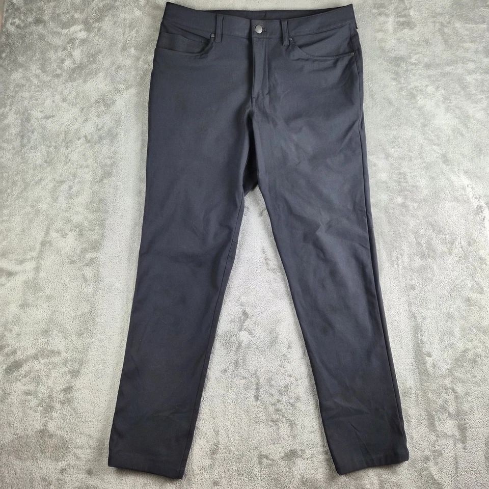 Pantalones Lululemon Para Hombre Gris Oscuro 32x30 ABC Warpstreme Calce Ajustado Cremallera Bolsillo Elástico Foto 1 de 4