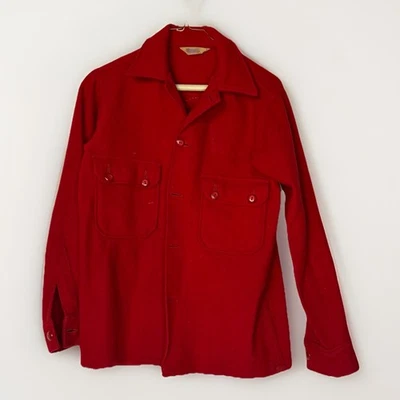 Official BSA Red Wool Jacket 552 Size 16 w/ 1969 NSJ Idaho Patch on back CR-119 - Image 1 of 4