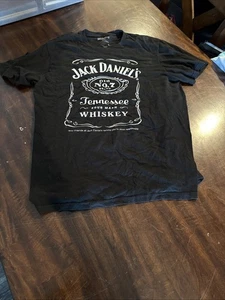 Jack Daniels Shirt Mens Large Black White Tennessee Whiskey Short Sleeve - Picture 1 of 4