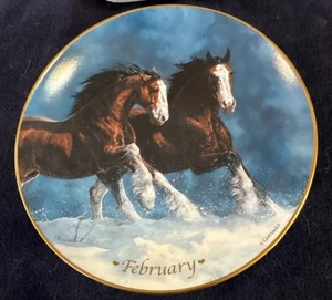 Danbury Cavalli in perfette condizioni per tutte le stagioni febbraio 6" piatto calendario di Chris Cummings - Foto 1 di 5