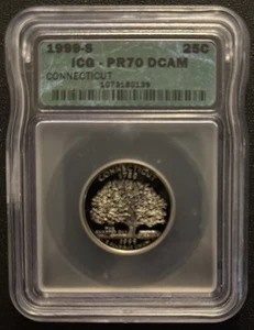 1999-S Connecticut State Quarter ICG PR-70 DCAM - Picture 1 of 2