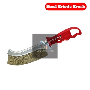Drahtbürste mit Stahlborsten mit gebogener Spitze & PVC-Stiel - Bild 1 von 2