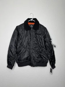 NWT Southpole Flight Jacket Mens Large Black Bomber Military Streetwear Y2K NEW - Picture 1 of 20