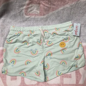 Mint Green Rainbow Cat & Jack Easy On/Easy Off Shorts Girls Size XL 14/16 - Picture 1 of 8
