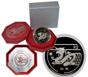 SINGAPORE 2 Dollars 2012 Proof 'Year of the Dragon' (3rd Edition) Mint packaging - Picture 1 of 5