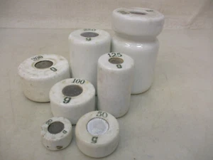 x-78038 Alte Porzellan Gewichte 20-500g,mit Gebrauchsspuren - Bild 1 von 2