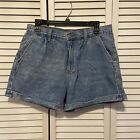 American Eagle Mom Jean Shorts Jeans Size 10 30 Rolled Cuffed Hem Distressed