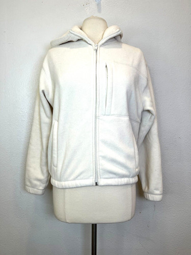OFF WHITE Tna Aritzia Felpa con Cappuccio e Zip Polare Avorio Taglia 1 (S)