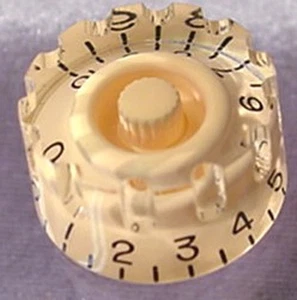 PERILLA DE VELOCIDAD CREMA PARA GUITARRA ELÉCTRICA - PUSH ON - RANURAS - Imagen 1 de 4