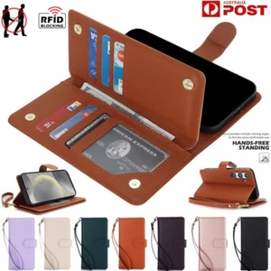Wallet Leather Case Flip Cover For Samsung S25 S24 S23 S22 S21 S20 FE Ultra Plus - Picture 1 of 102