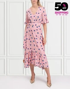 RRP€525 MARKUS LUPFER Maxi Dress UK8 US4 IT40 S Pink Floral Made in Portugal - Picture 1 of 10