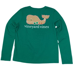 Vineyard Vines Girls Long Sleeve Gingerbread Whale Pocket Tee Holiday Size L(14) - Picture 1 of 10