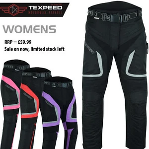 Womens Motorcycle Motorbike Trousers Waterproof Ladies With Biker Armour Pads - Picture 1 of 34