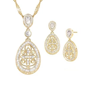 Queen Elizabeth II Platinum Jubilee Pendant & Earring Set - Picture 1 of 6