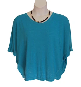 Slouchy Knit Top Plus Size 14W 16W 0X Shirt Scoop Lane Bryant Turquoise Slub - Bild 1 von 6