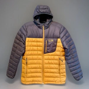 MOUNTAIN HARDWEAR Dynotherm 650 Down Puffer Jacket Charcoal/Yellow- Men's Medium - Picture 1 of 11