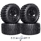 Pre-Glued 12Mm Hex 1/10 Scale RC Truck Tires and Wheels for Traxxas Rustler Stam