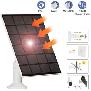 10W 5V Outdoor Solar Panel For CCTV Security Camera Micro USB USB-C Port Charger - Picture 1 of 17