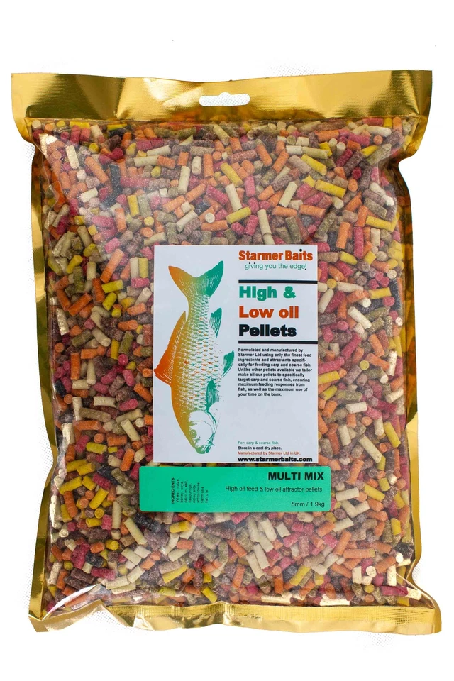 Mixed carp & coarse sinking pellets high & low oil 10 different types 1.9kg - Image 1 of 1