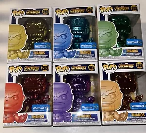 LOT 6 FUNKO POP! MARVEL AVENGERS: INFINITY WAR WALMART THANOS CHROME - Picture 1 of 18