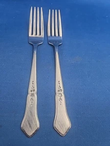 Lot of 2 Oneida ASHMORE Stainless Dinner Forks 7 1/2" - Picture 1 of 5