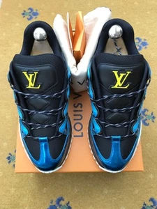 Louis Vuitton Trainers Sneaker Shoes Zig Zag Blue Black Mens UK 7 US 8 EU 41 - Picture 1 of 15