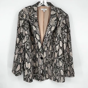 Nine West 24W Snake Print Faux Long Sleeve Blazer Jacket Career Business - Picture 1 of 5