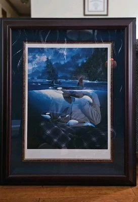 Litografia Wyland Studios Northern Waters edição limitada 34/950 - Imagem 1 de 4